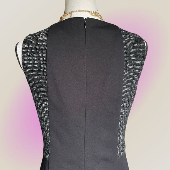 Akris Punto Women's Black Wool Blend & Tweed Sleeveless Midi Shift Dress Sz 8 M - Picture 7 of 15